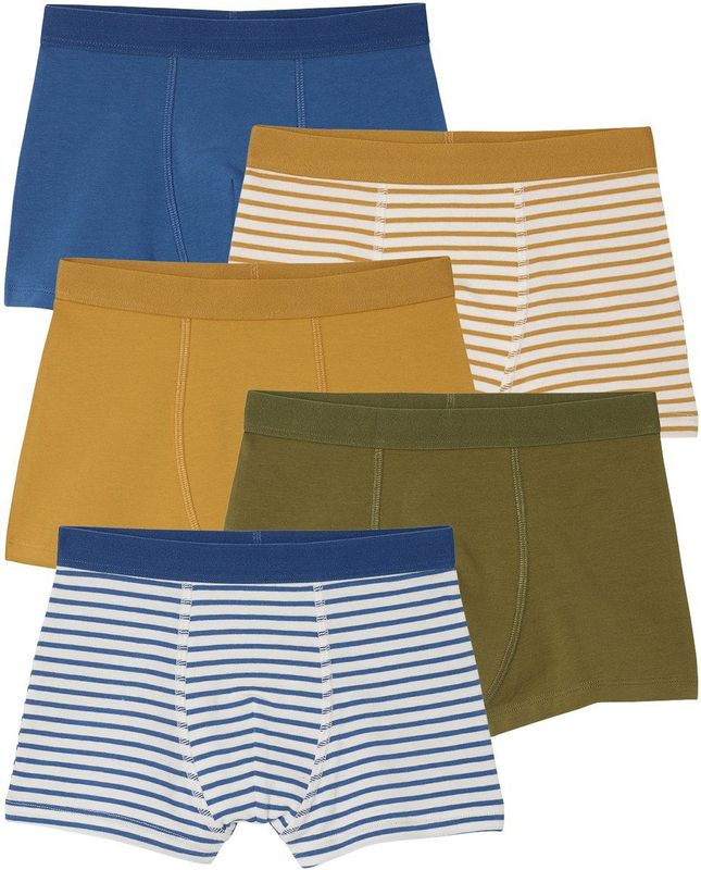 Boxershorts - Meerkleurig - Set van 5 - 3 Effen en 2 Gestreept - Katoen