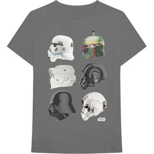 Disney Star Wars - Helmet Profiles Heren T-shirt - S - Grijs