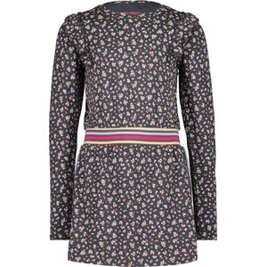 4PRESIDENT Meisjes jurk - Black Oyster Aop - Maat 104 - Meisjes jurken