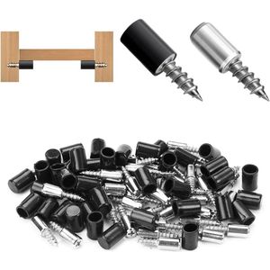 Zelftappende plankdragers 50 stuks - Schroefplankhouders met rubberen bescherming - Hoge draagkracht voor kast boekenkast meubels - Zilver