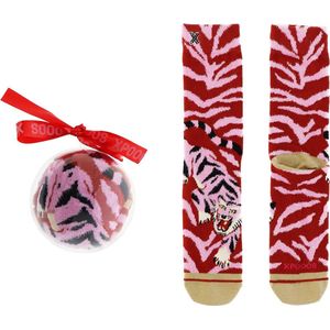 XPOOOS dames giftbox sokken xmas kittycat bauble multi - 35-42