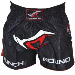 PunchR NoFear Muay Thai Kickboks Broek Zwart Rood - XL