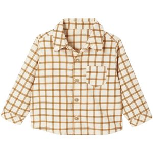 Vertbaudet - Geruit Babyhemd - Fluweel - Lange Mouwen - 100% Katoen