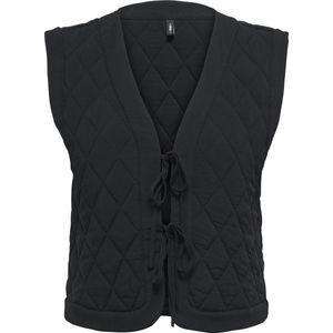 ONLY - ONLNOVELLA QUILT S/L TIE VEST WVN - Zwart - Gewatteerd Gilet