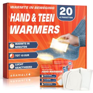 Bramble - Hand- en Teenwarmer Variatiepakket - 20 Paar - Luchtgeactiveerd en Geurloos - Tot 10 Uur Warmte