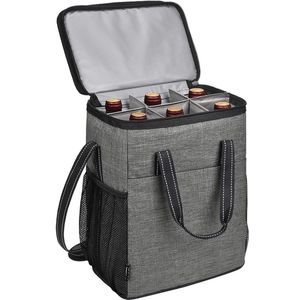 Koeltas gevoerd met handvat en schouderriem voor wijn- en bierfles - picknickmand voor reizen - vrouwen/mannen bottle bag