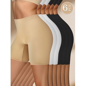 Nivard Biker Short Dames - Korte Legging - Lange Onderbroek - Bikershort - Met Pijpjes - 6 Pcs - Gemengd - Maat L