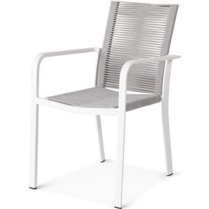 Butterfly stapelbare tuinstoel Wit aluminium - rope - Inclusief Zitkussen