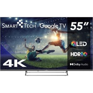 Smart Tech - 55QG02V - Smart TV - 55 Inch - 4K Ultra HD - QLED Display - Grijs