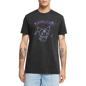 Kuromi Omtrekontwerp Met Paarse Chrome Letters Premium T Shirt Heren