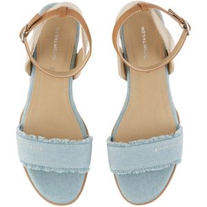 Sandalen - Kleur: Color-Blocking - Materiaal: Imitatieleer, Textiel - Sluiting: Riemsluiting