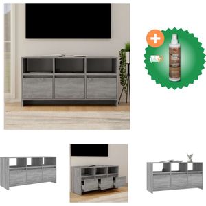 vidaXL Tv-meubel 102x37-5x52-5 cm spaanplaat grijs sonoma eikenkleurig - Kast - Inclusief Houtreiniger en verfrisser
