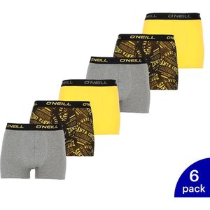 6-Pack O'Neill Heren Boxershorts Met Logo 900343 - Geel / Grijs - Maat S