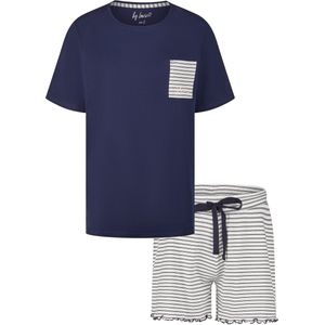 By Louise Dames Korte Pyjama Set Shortama Blauw - Maat L