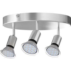 Monzana LED-Plafondlamp 3 Spots Rond 9W Draaibaar GU10 Fitting 190x105mm