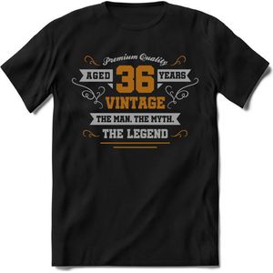 36 Jaar Legend - Feest kado T-Shirt Heren / Dames - Zilver / Goud - Perfect Verjaardag Cadeau Shirt - grappige Spreuken, Zinnen en Teksten. Maat M