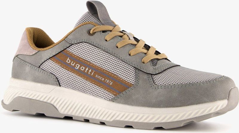Bugatti - Sneakers - Grijs - Textiel - Vetersluiting