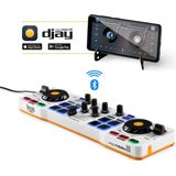 Hercules DJControl Mix – Bluetooth Draadloze DJ-controller voor Smartphones (iOS en Android) – djay-App – 2 Decks - Eenvoudig mixen op een smartphone via Bluetooth Low Energy - aansluiten is snel en simpel - Jogwielen voor mixen en scratchen