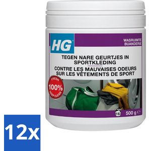 HG Wasmiddel Toevoeging Tegen Nare Geuren In Sportkleding 500 gr - Voordeelverpakking - 12 stuks