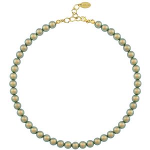 ARLIZI 1172 Parelketting - Dames - 925 Zilver Verguld - 44 cm - 8 mm - Groen