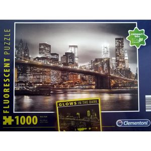 Clementoni Glows in the Dark Puzzel - Brooklyn Bridge New York - 1000 Stukjes