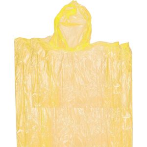 Regenponcho kinderen - wegwerp - geel - 63 x 70 cm - regenkleding
