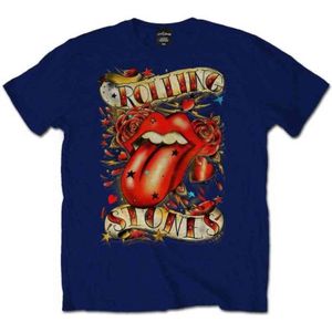 The Rolling Stones - Tongue & Stars Heren T-shirt - 2XL - Blauw