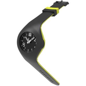 TOO LATE - siliconen horloge - MASH UP BICOLOR - Ø 40 mm - BLACK LIME