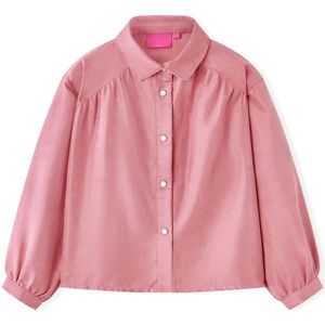 vidaXL - Kinderblouse - met - lantaarnmouwen - 104 - oudroze