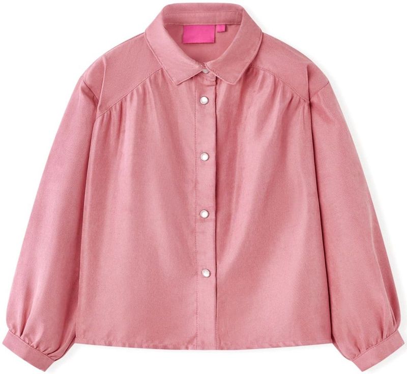 vidaXL - Kinderblouse - met - lantaarnmouwen - 104 - oudroze