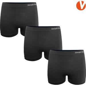 Boxershorts Dames - Microfiber - Naadloos en Elastisch - 3-Pack - Zwart - Maat XL-3XL | Dames Ondergoed