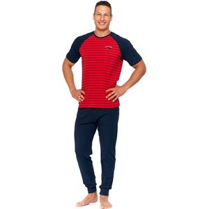 Katoenen heren pyjama met korte mouwen en lange broek -korting- sale XL