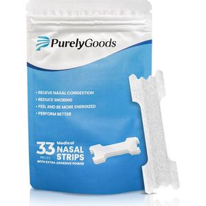 PurelyGoods® Neusstrips - 33 Neuspleisters - Neusspreider - Anti Snurk - Huidvriendelijk - Transparant