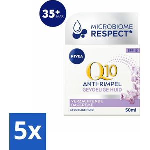 NIVEA – Dagcrème – Q10 Power Sensitive SPF 15 – 50 ml - Bulkverpakking - 5 stuks