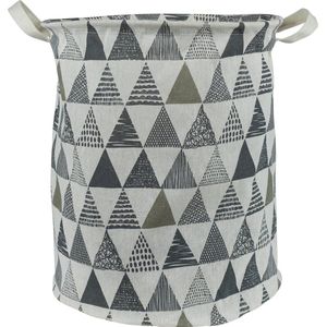 QUVIO Wasmand met handvaten - Waszak met 1 compartiment - Wassorteerder - Wasbox 36 Liter - Wasmanden - Opbergmand - Opbergmand kinderkamer - Opbergmanden - Speelgoedmand - Opvouwbaar - Rond - 33 x 37 cm (dxh)