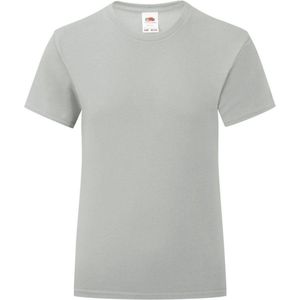 Fruit Of The Loom Meisjes Iconische T-Shirt (Zinc Grijs)