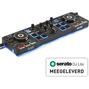 Hercules DJControl Starlight - DJ controller - Draagbare, supercompact, superlicht en superpraktisch - 2 tracks met 8 pads - Serato DJ Lite meegeleverd