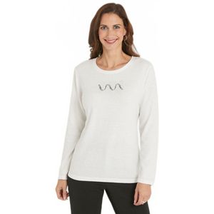 Warm effen T-shirt, lange mouwen, studs en klinknagels