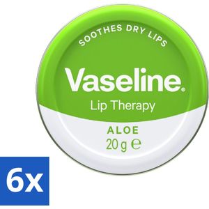 6 x Vaseline - Original Tin - Lip Therapy - Aloë Vera - 20 g - Vaseline - Lippenbalsem - Aloë Vera - Droge Lippen - Lippenverzorging