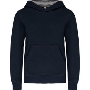 Kariban Kinder hooded sweater met gecontrasteerde capuchon K453 - Navy / Fine Grey - 6/8 Y (6/8 ans)
