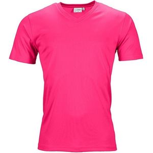 Fusible Systems - Heren Actief James and Nicholson T-Shirt met V-Hals (Roze)