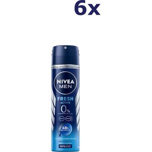 6x Nivea Deo Spray 150ml Men Fresh Active