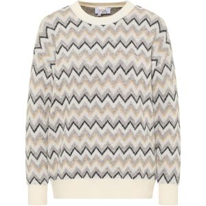 usha - Gebreide Trui - Zickzackpatroon - Metallic Draad