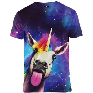 Likkende regenboog eenhoorn Maat S - Crew neck - Festival shirt - Superfout - Fout T-shirt - Feestkleding - Festival outfit - Foute kleding - Regenboogshirt - Foute party kleding -