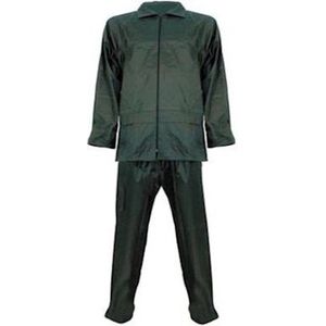 Regenpak polyester/PVC 2-delig groen maat L
