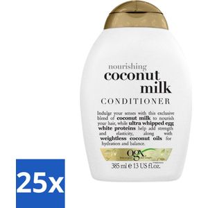 25 x OGX - Coconut Milk - Conditioner - Voedend - Herstel & Glans - 385 ml - Conditioner - Kokosnoot - Haarvoeding - Haarherstel - Haarverzorging