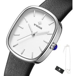 WWOOR - Horloge Dames - Cadeau voor Vrouw - 33 mm - Zwart Wit