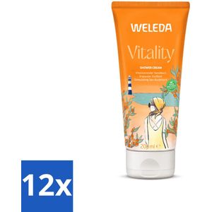WELEDA - Douchecrème Duindoorn Vitality - 200 ml - Voordeelverpakking - 12 stuks