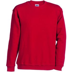 James and Nicholson Unisex Round Heavy Sweatshirt (Rood)