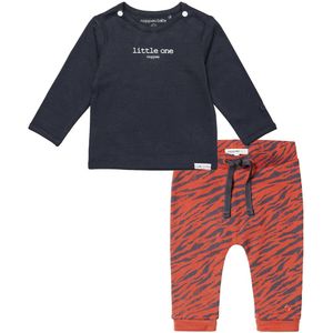 Noppies - Kledingset - 2delig - Broek Orinoco Spicy Ginger - Shirt Hester Charcoal - Maat 74
